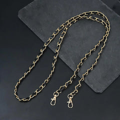 Alloy & Leather Woven Chain Strap 120cm