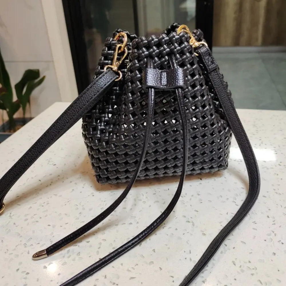Drawstring Bucket Bag DIY Kit – PE Rattan Weaving Kit