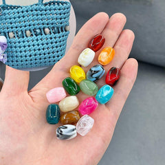 Large-Hole Barrel Acrylic Beads for DIY Woven Bags