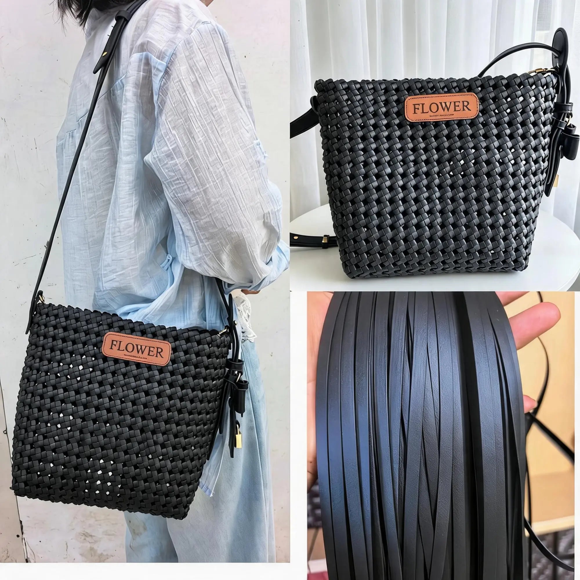 5.7mm soft PU leather weaving strips for DIY handmade bags and craft projects.