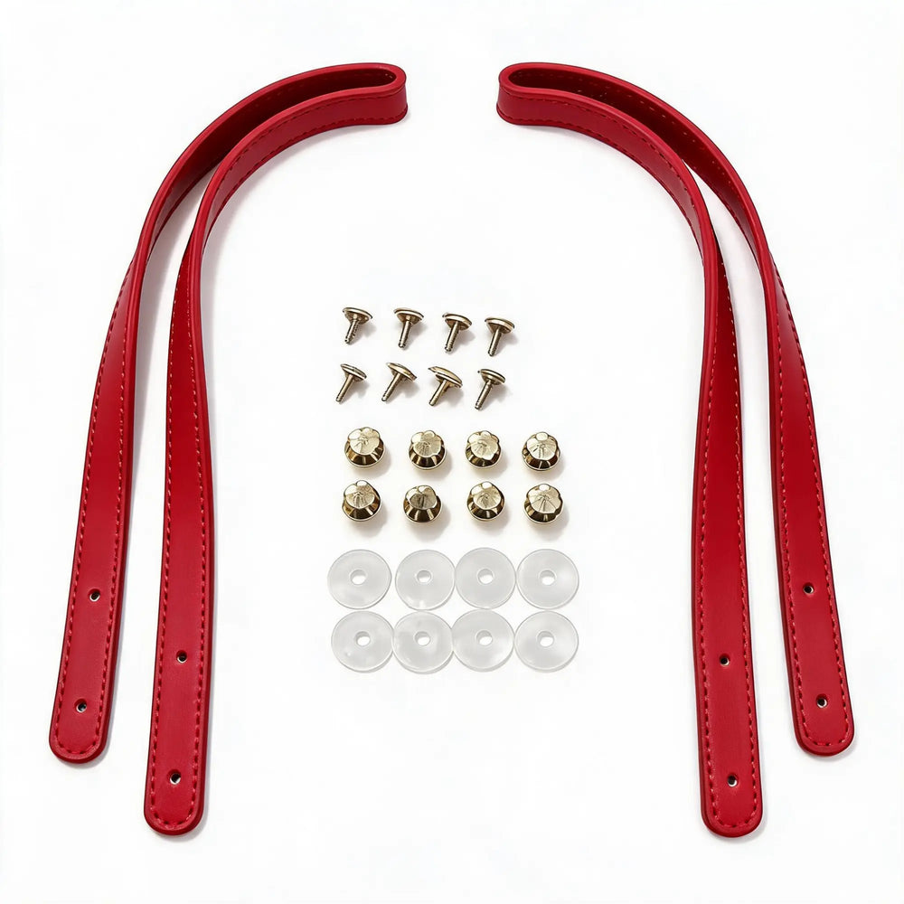 62cm PU Bag Strap Bright Red