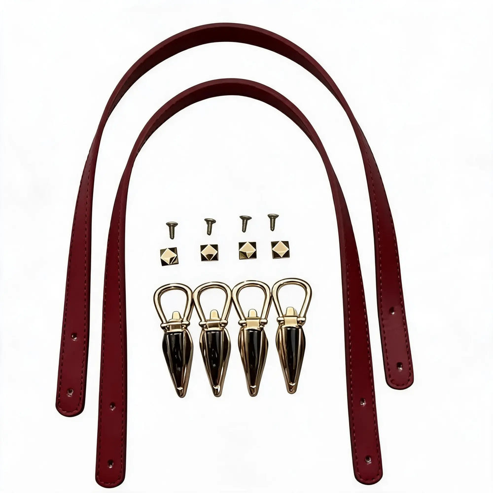 68cm PU Bag Strap Wine Red
