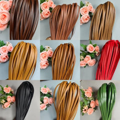 7mm PE rattan weaving strips available in 16 colors for handmade bags and baskets.