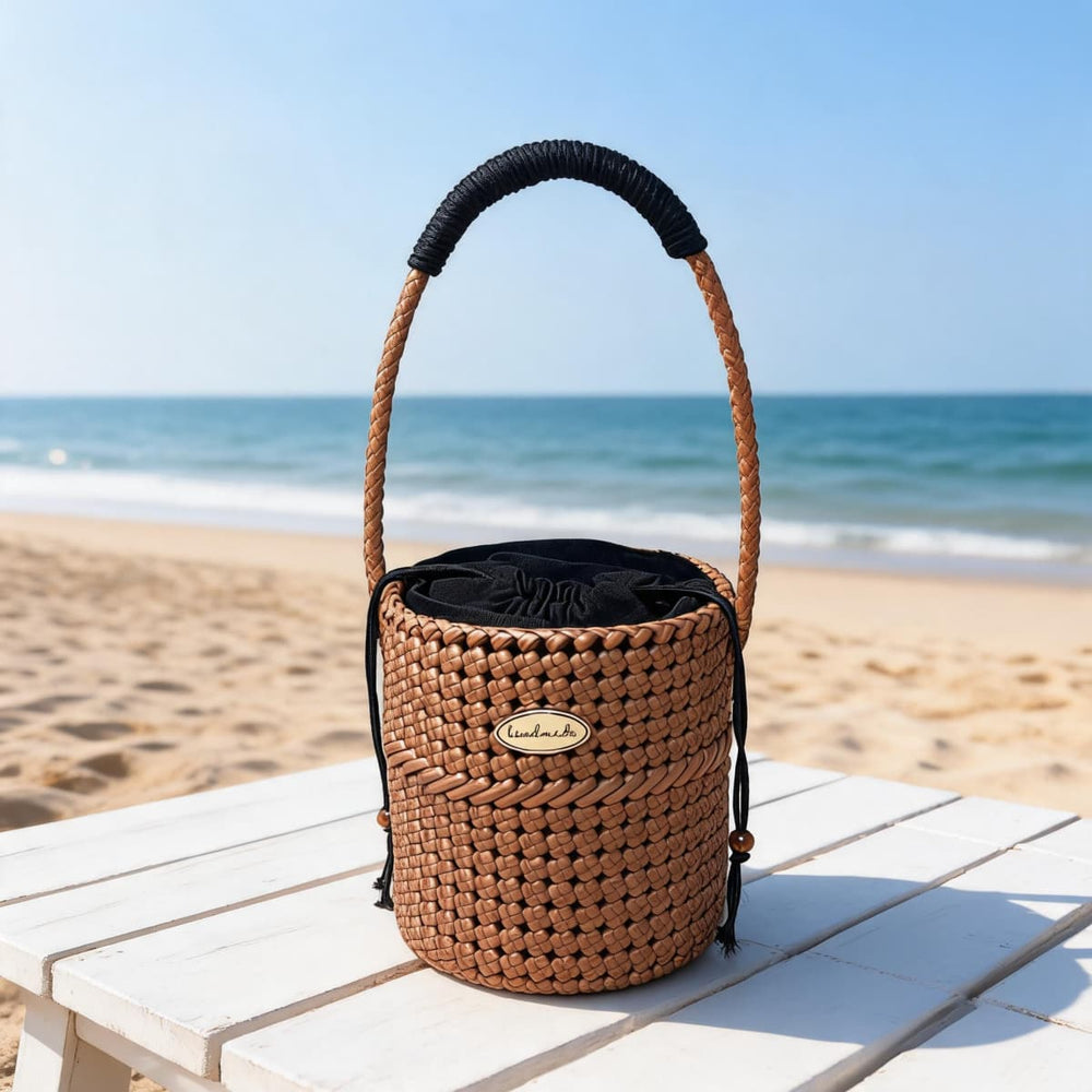 PE Rattan Bucket Bag