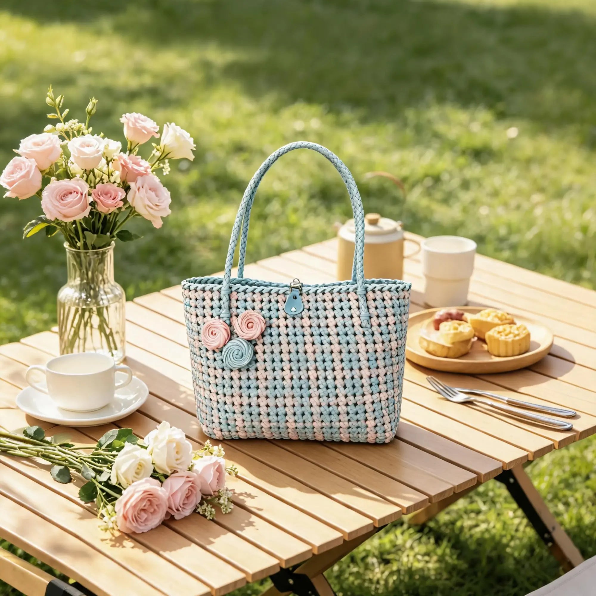 A Soft & Playful Take on the Classic Woven Tote