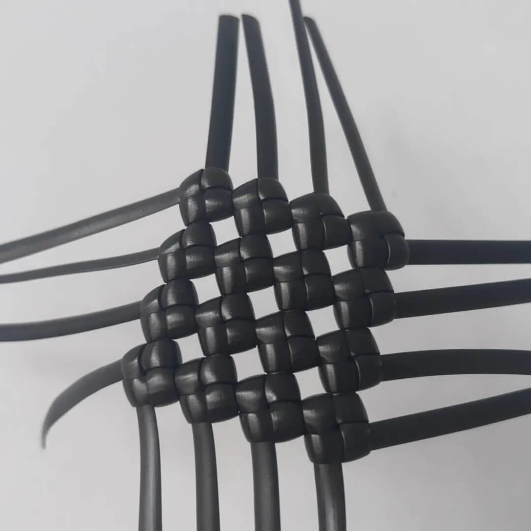 Bright black 5mm PE rattan