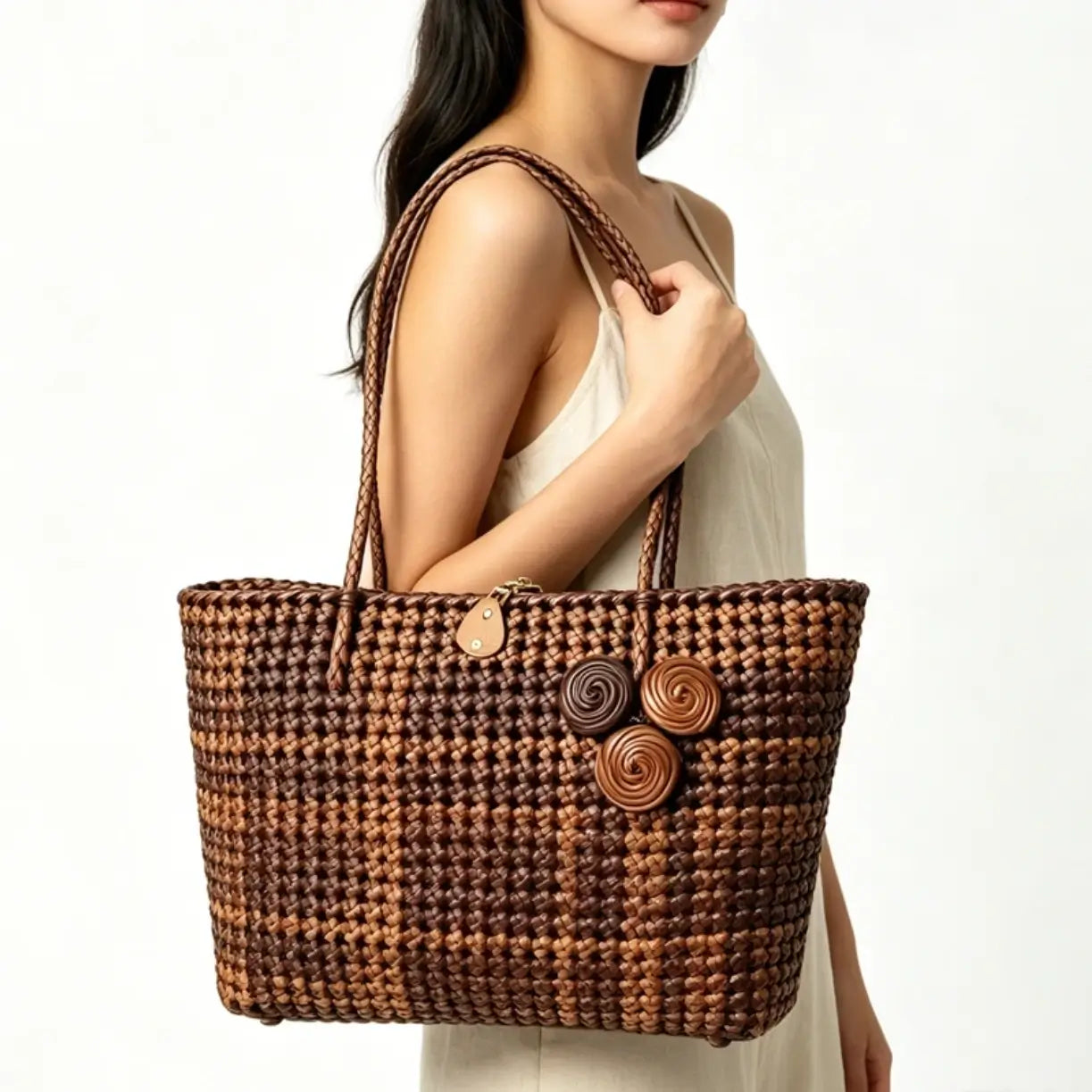 PE Rattan Shoulder Bag