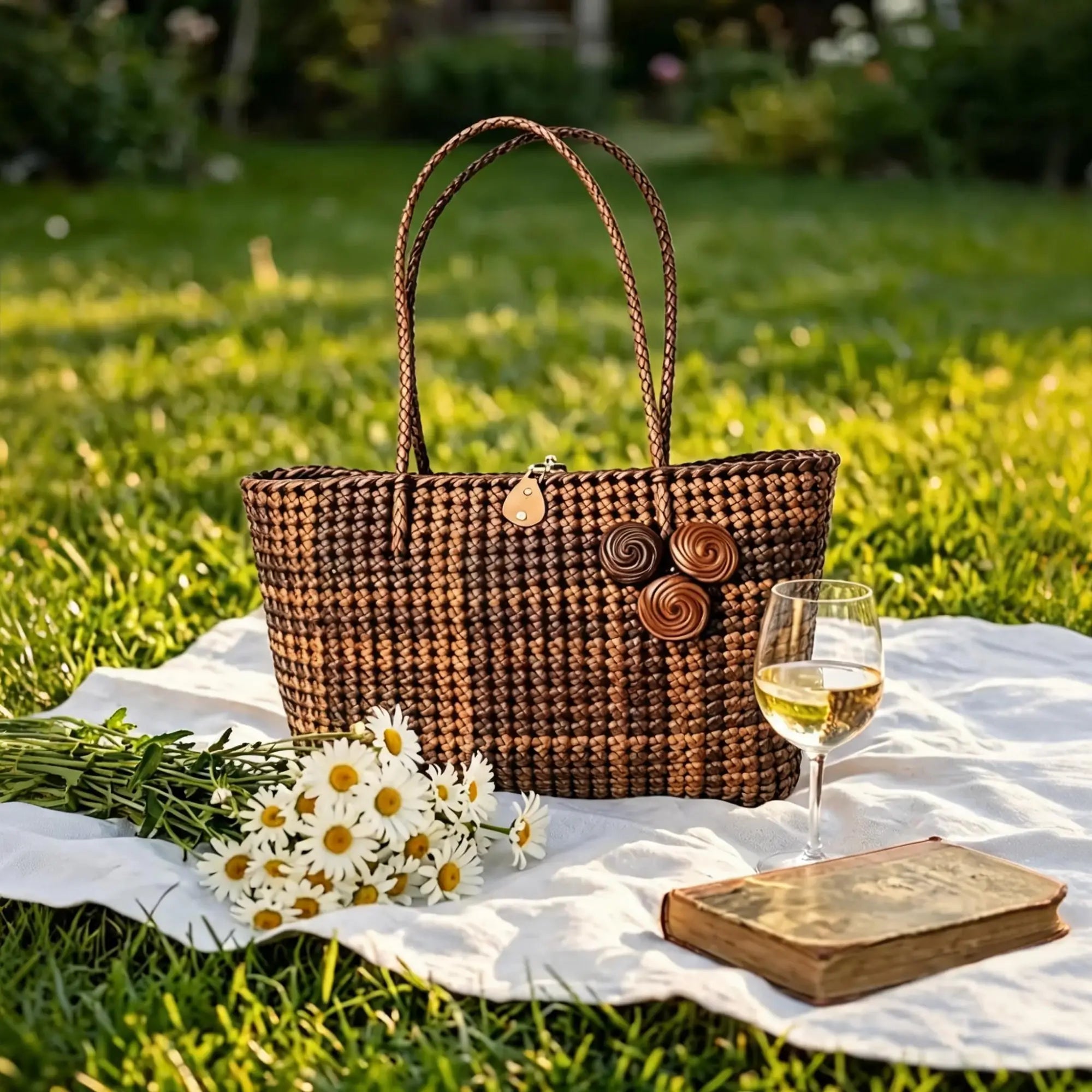 PE Rattan Tote Bag