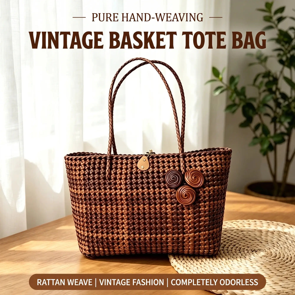 VINTAGE BASKET TOTE BAG