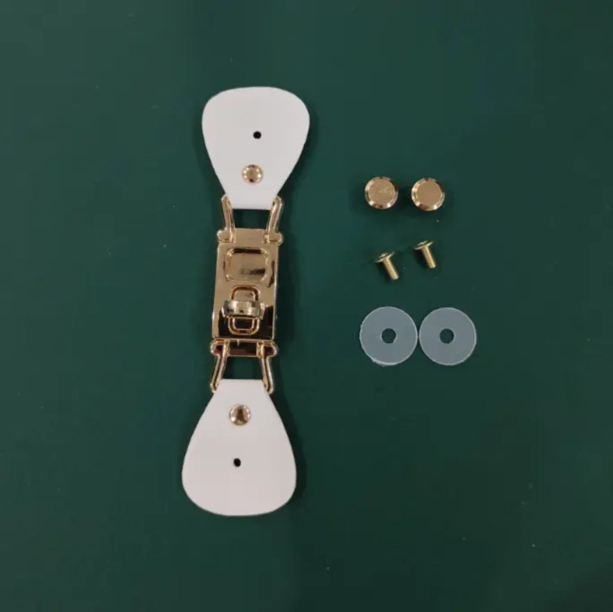 White bag clasp
