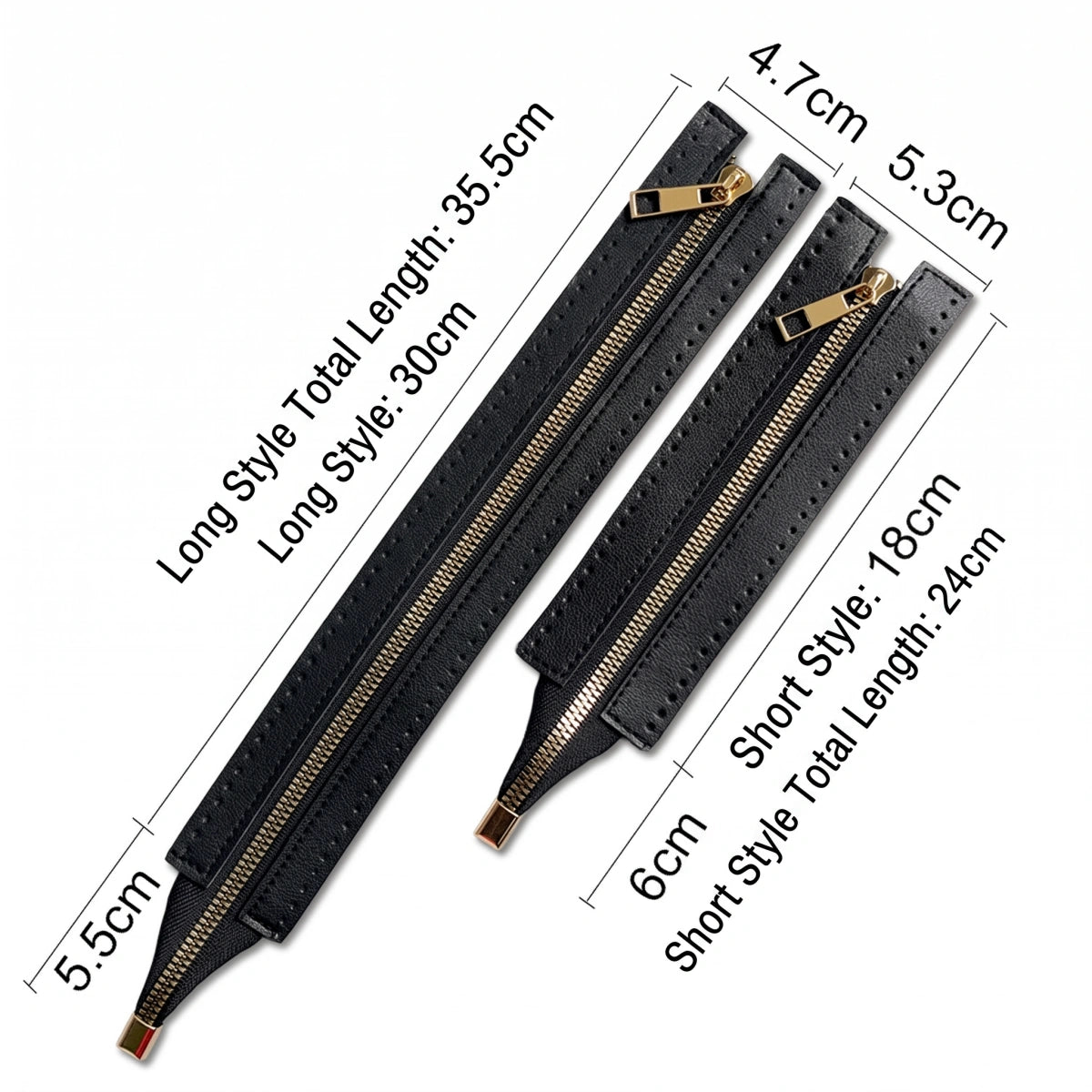 black diy bag zipper