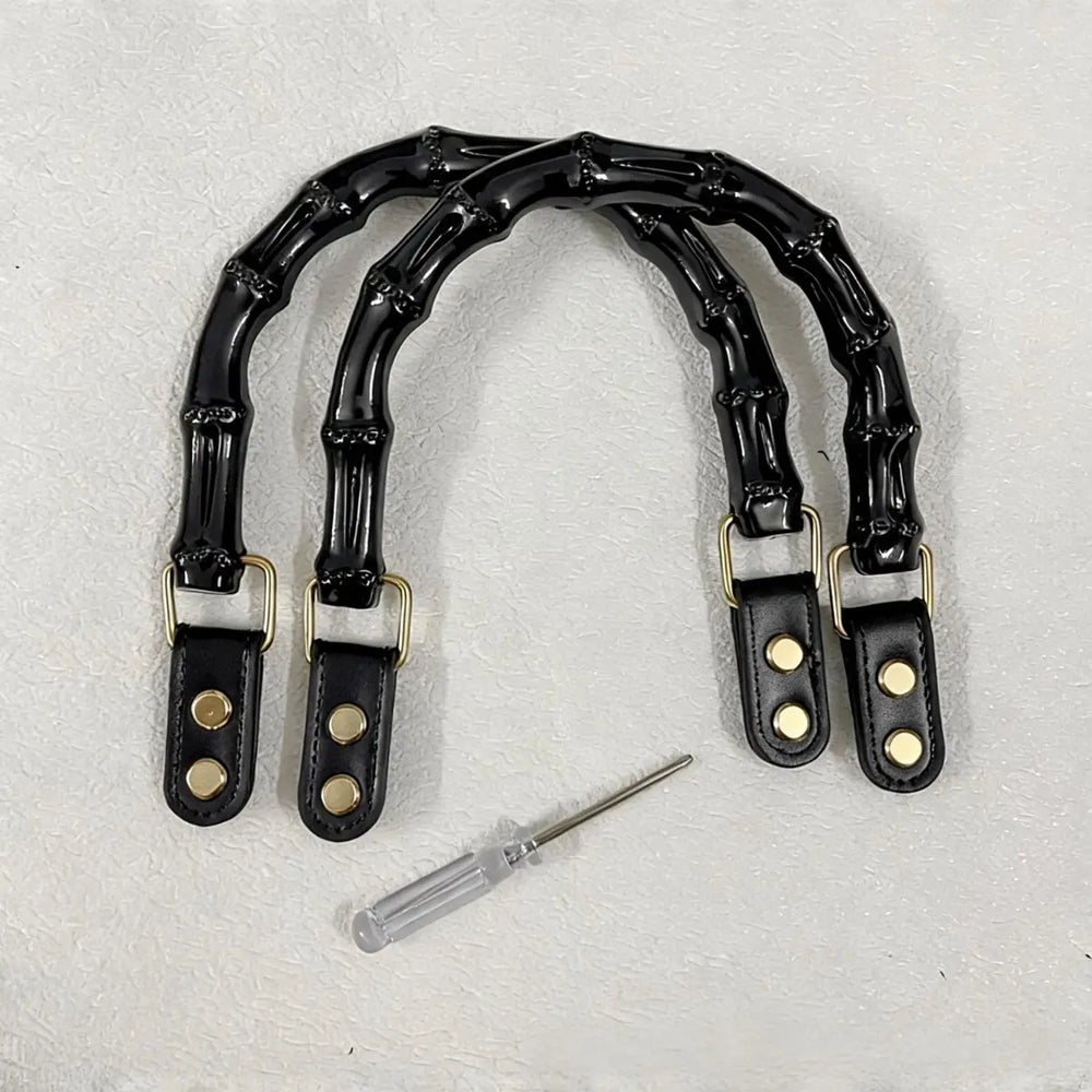 Black leather buckle + black DIY bag handle