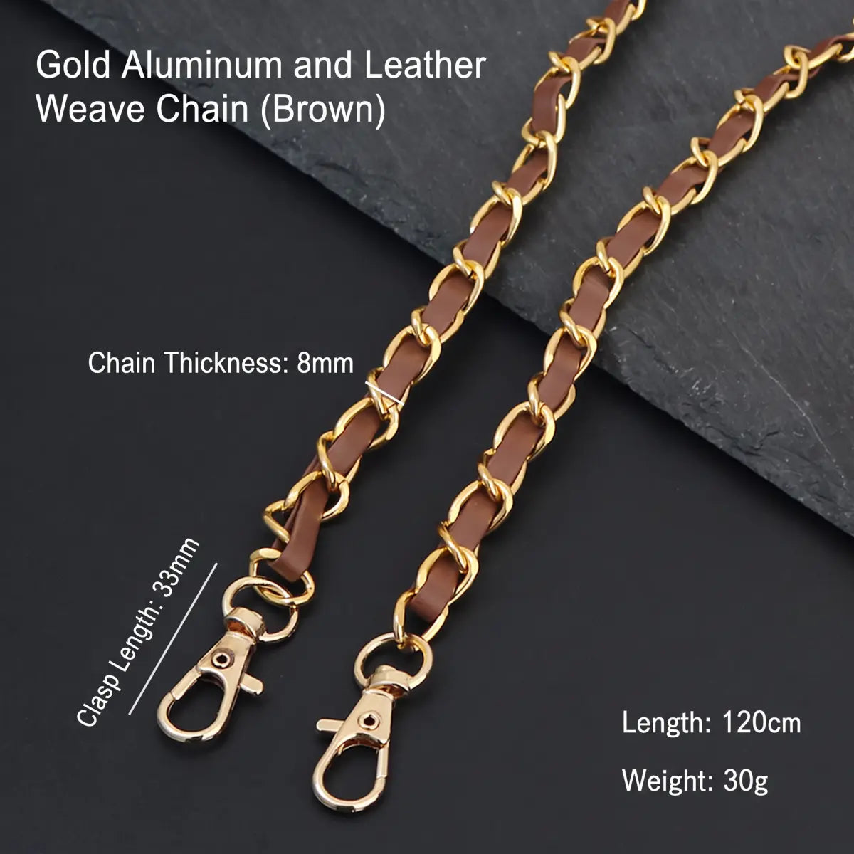 brown leather chain bag strap
