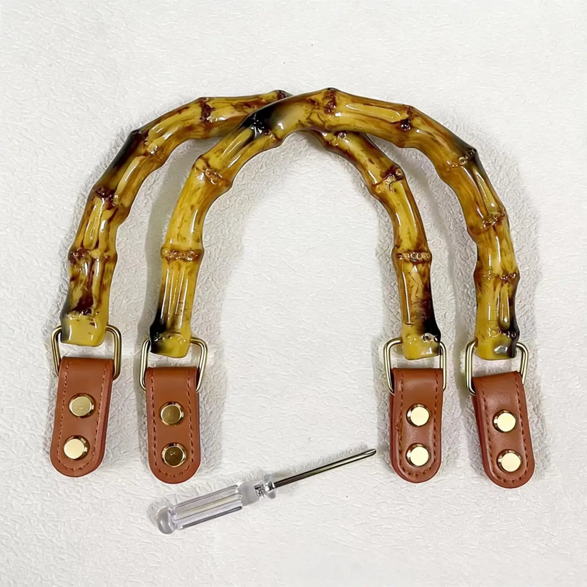 Coffee-Brown Leather Buckle DIY Bag Handle