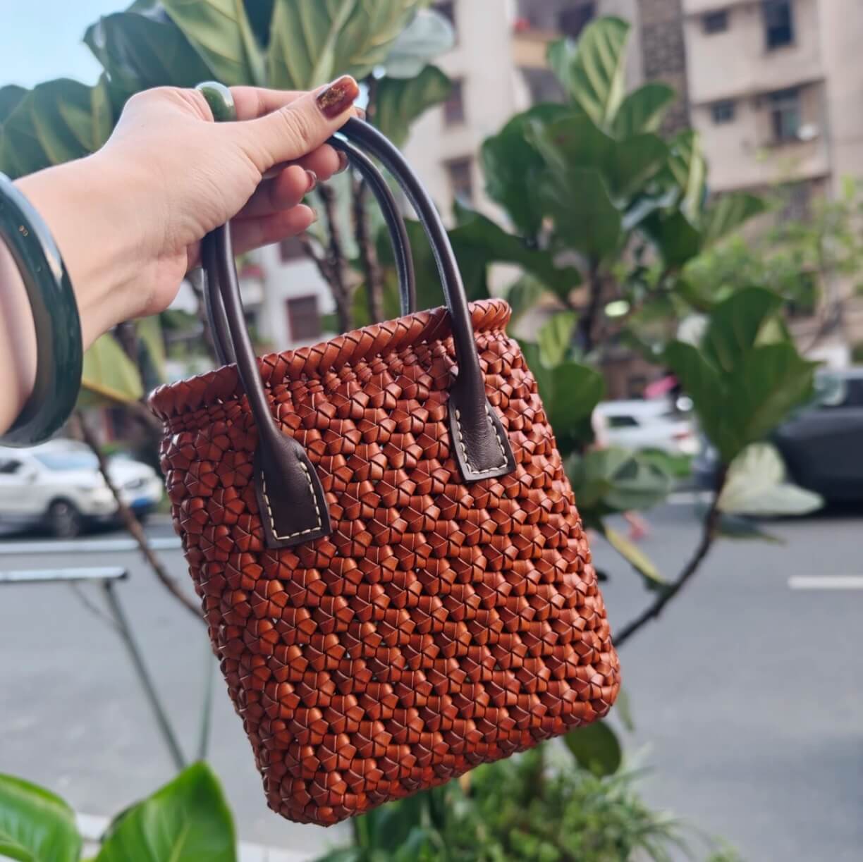 DIY Cowhide Woven Bag