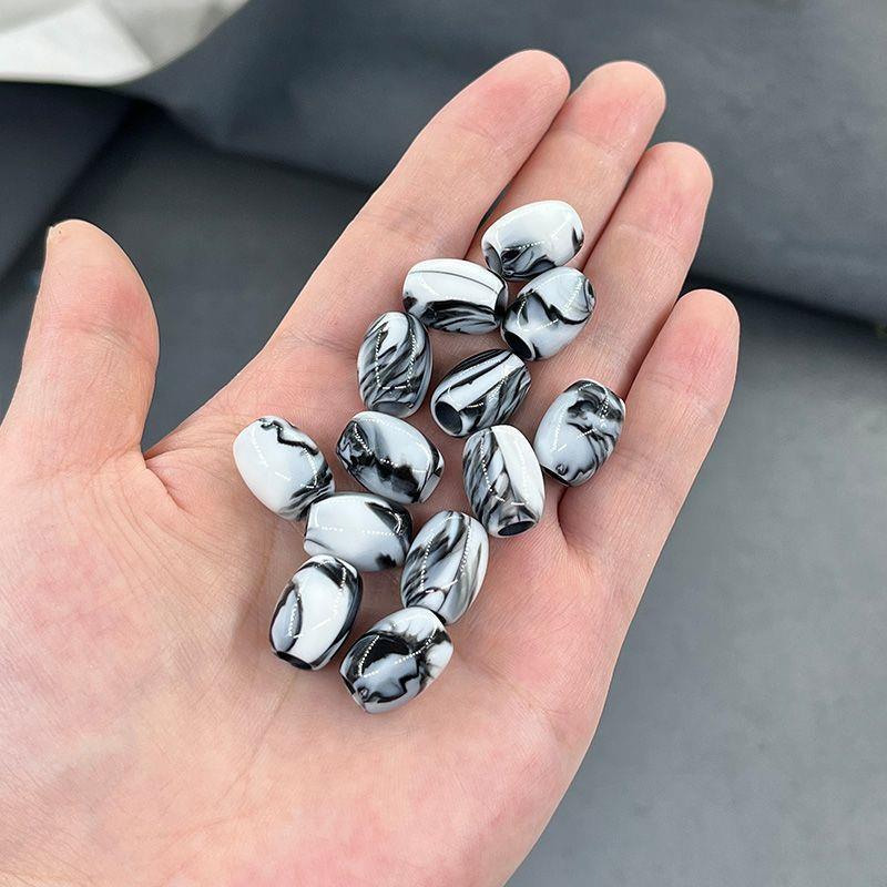 Ink-Washed White Acrylic Beads