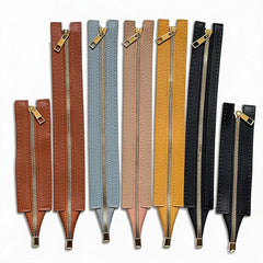 Leather Zipper for DIY Bag Making