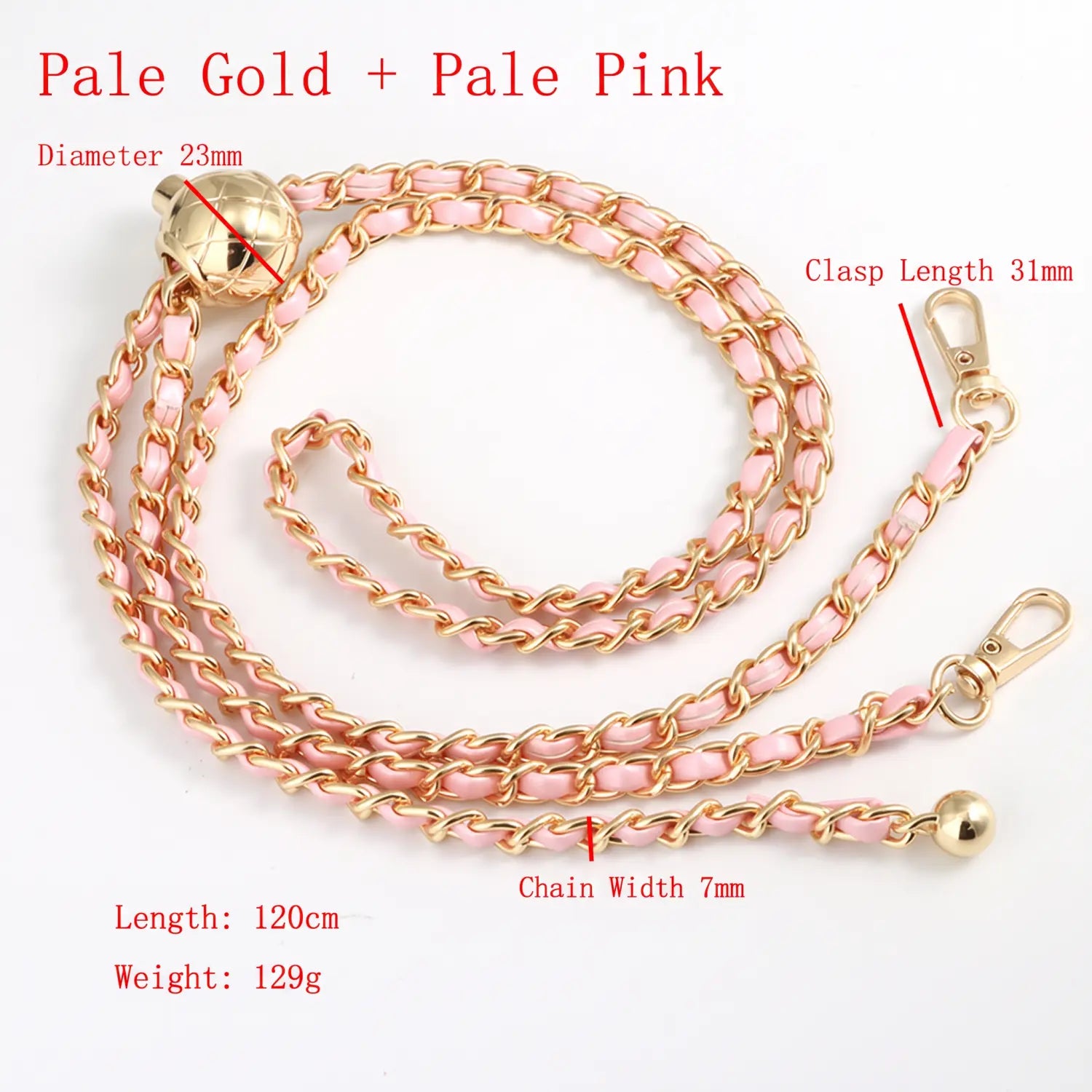 pale pink adjustable purse strap