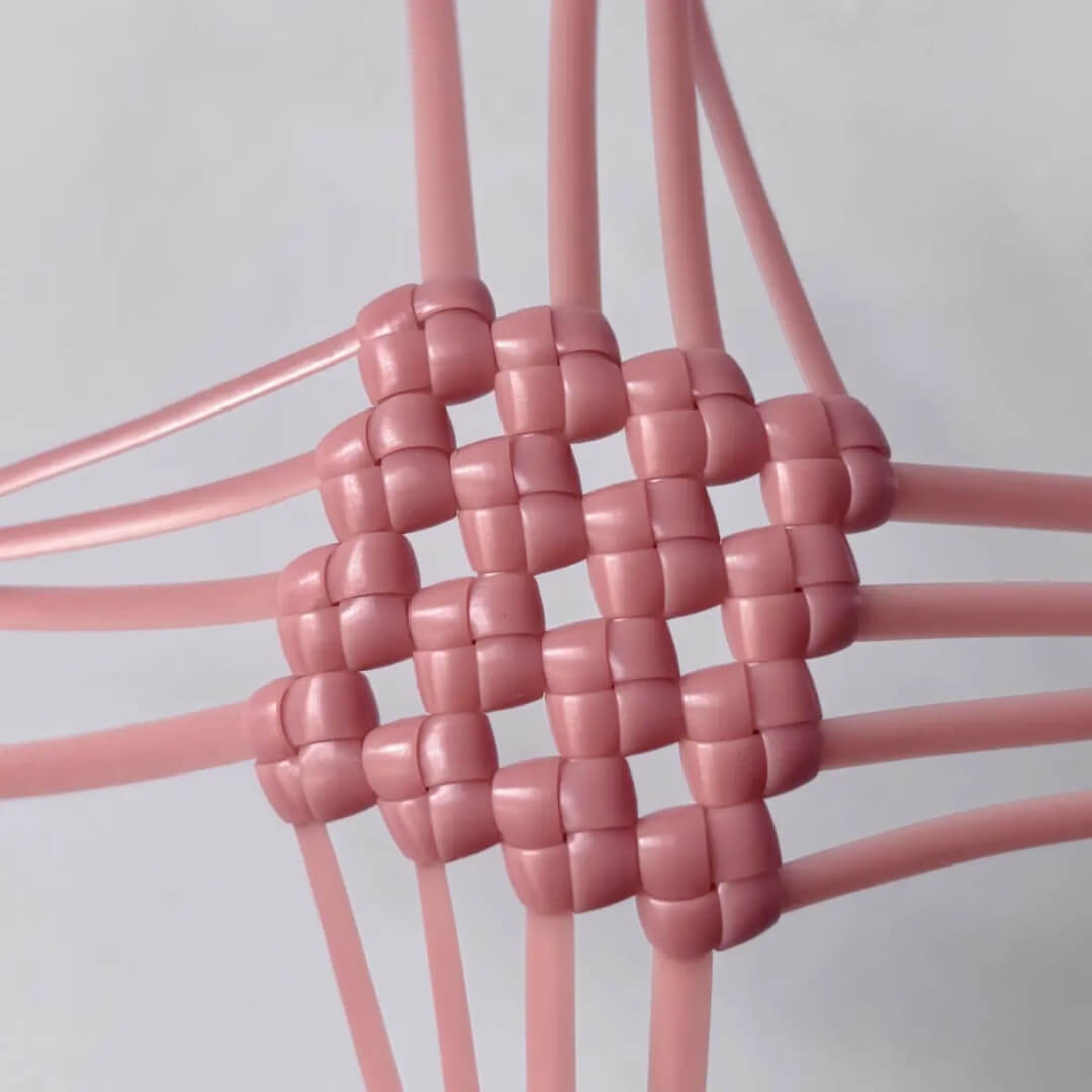 pink 5mm PE rattan