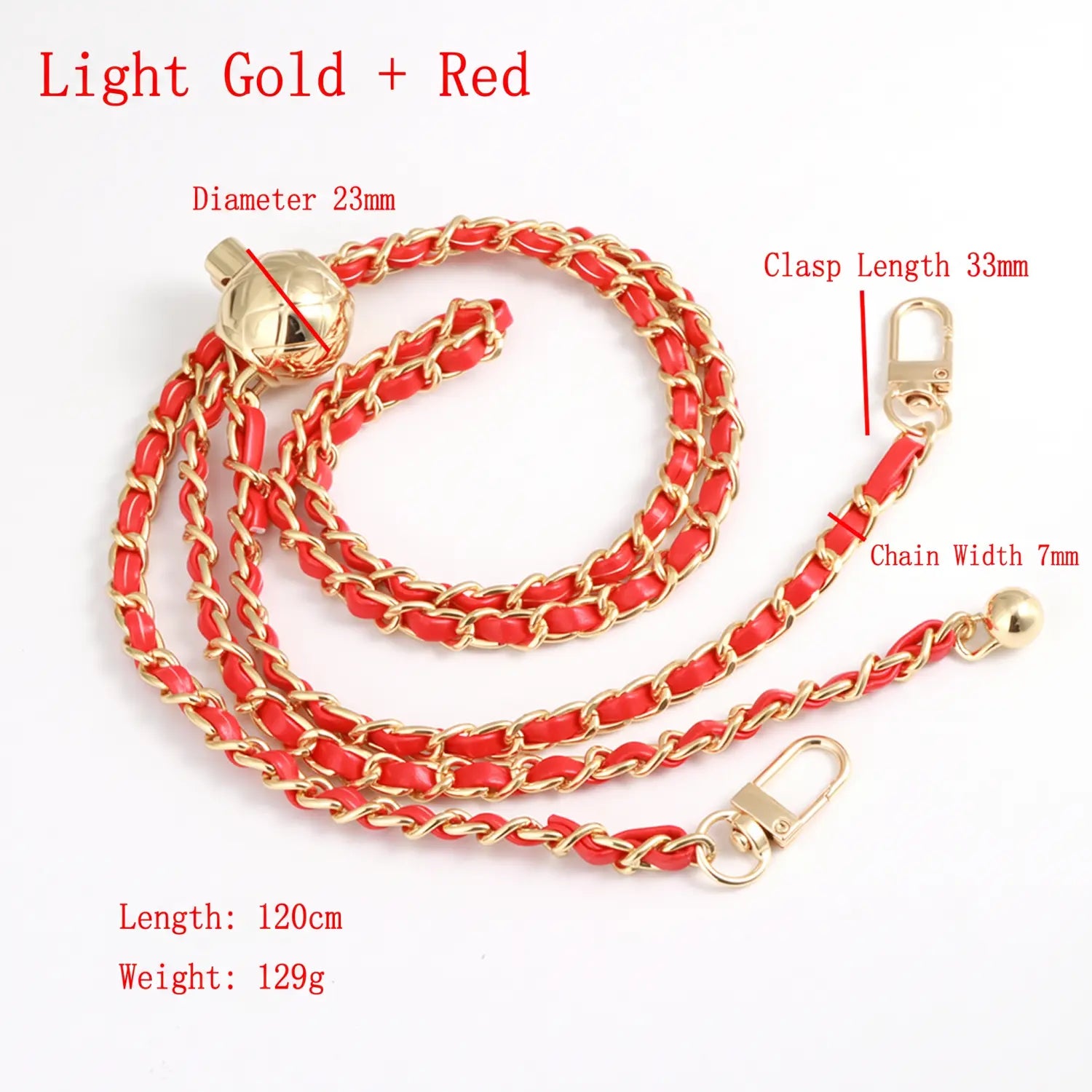 red adjustable purse strap